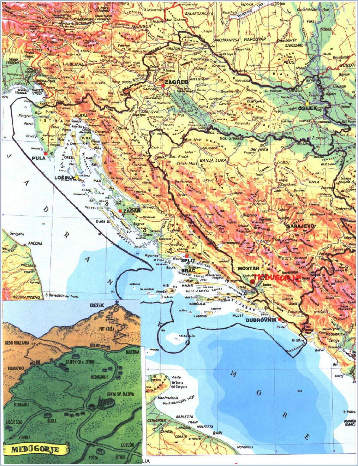 քարտեզ medjugorje, Բոսնիա եւ Հերցեգովինա