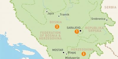 Քարտեզ Սարաեւոյում Բոսնիա