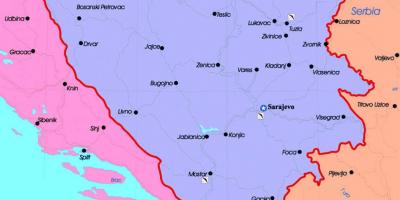 Քաղաքական համակարգի Բոսնիա եւ Հերցեգովինայի քարտեզ