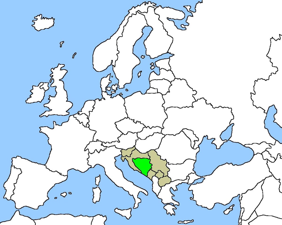 Քարտեզ Բոսնիա դիրքը