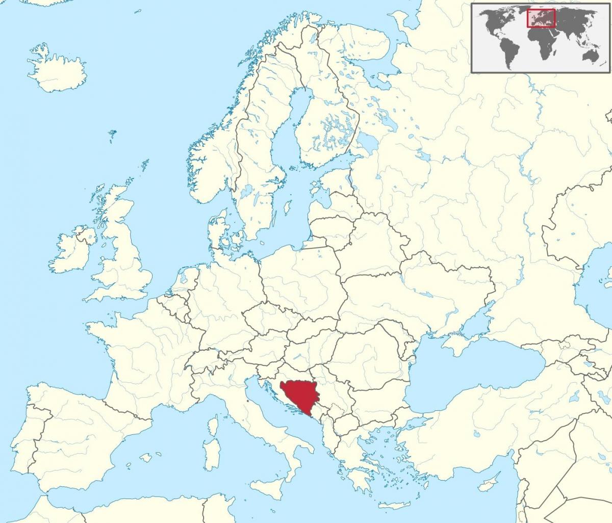 Բոսնիա Եվրոպայի քարտեզի