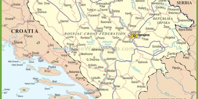 Քարտեզ Բոսնիա ճանապարհները