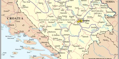 Քարտեզ Բոսնիա զբոսաշրջիկ