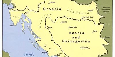Քարտեզ Բոսնիա-Հերցեգովինայում և հարևան երկրներում